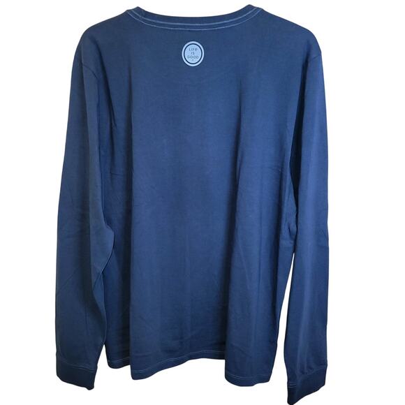 Life is Good Long Sleeve Tee Womens Skiing Sz XL Navy Blue Down Time Winter NEW - Picture 5 of 11